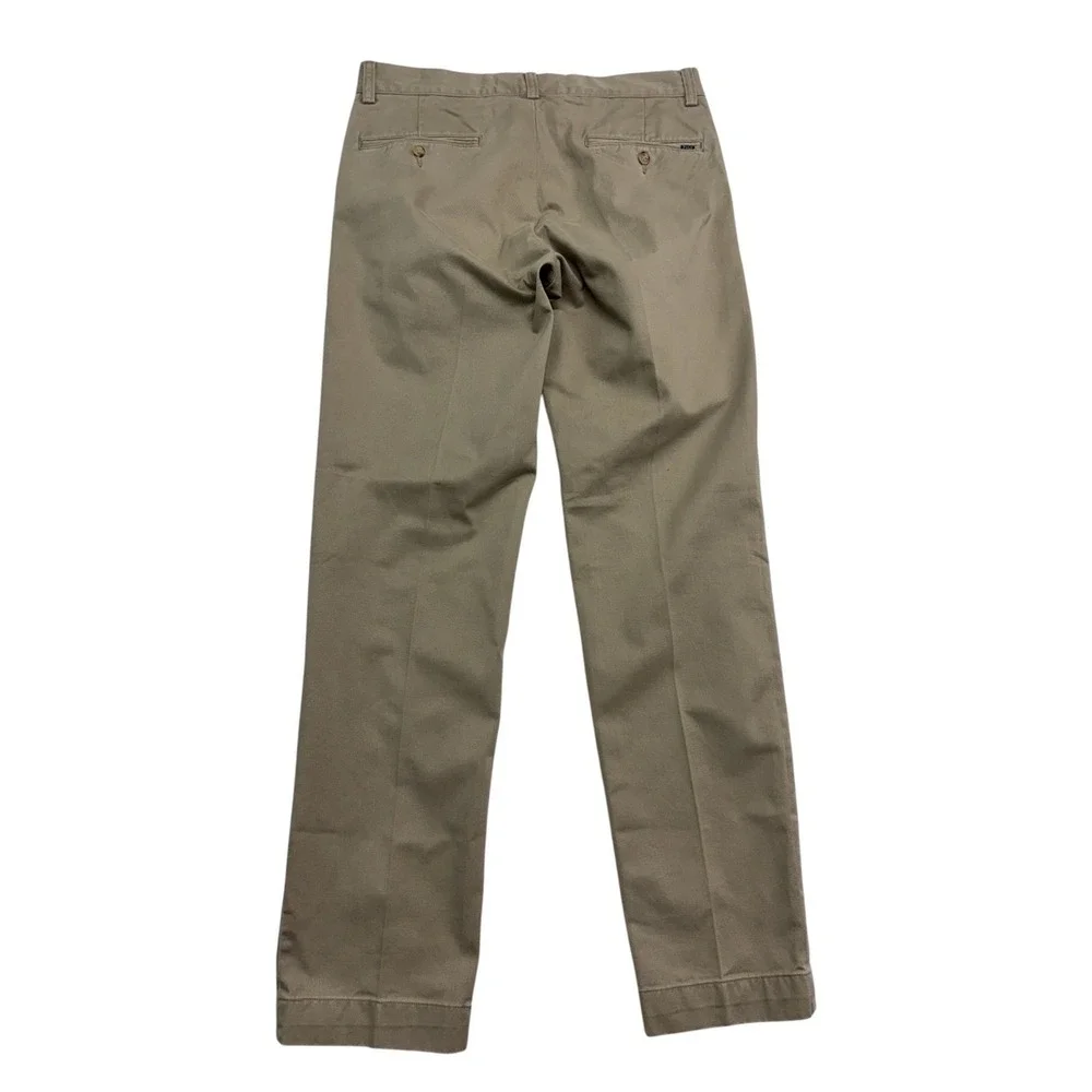 Polo Ralph Lauren 30x32 Khaki Chino Dress Pants Flat Front Cotton Slim Fit Mens
